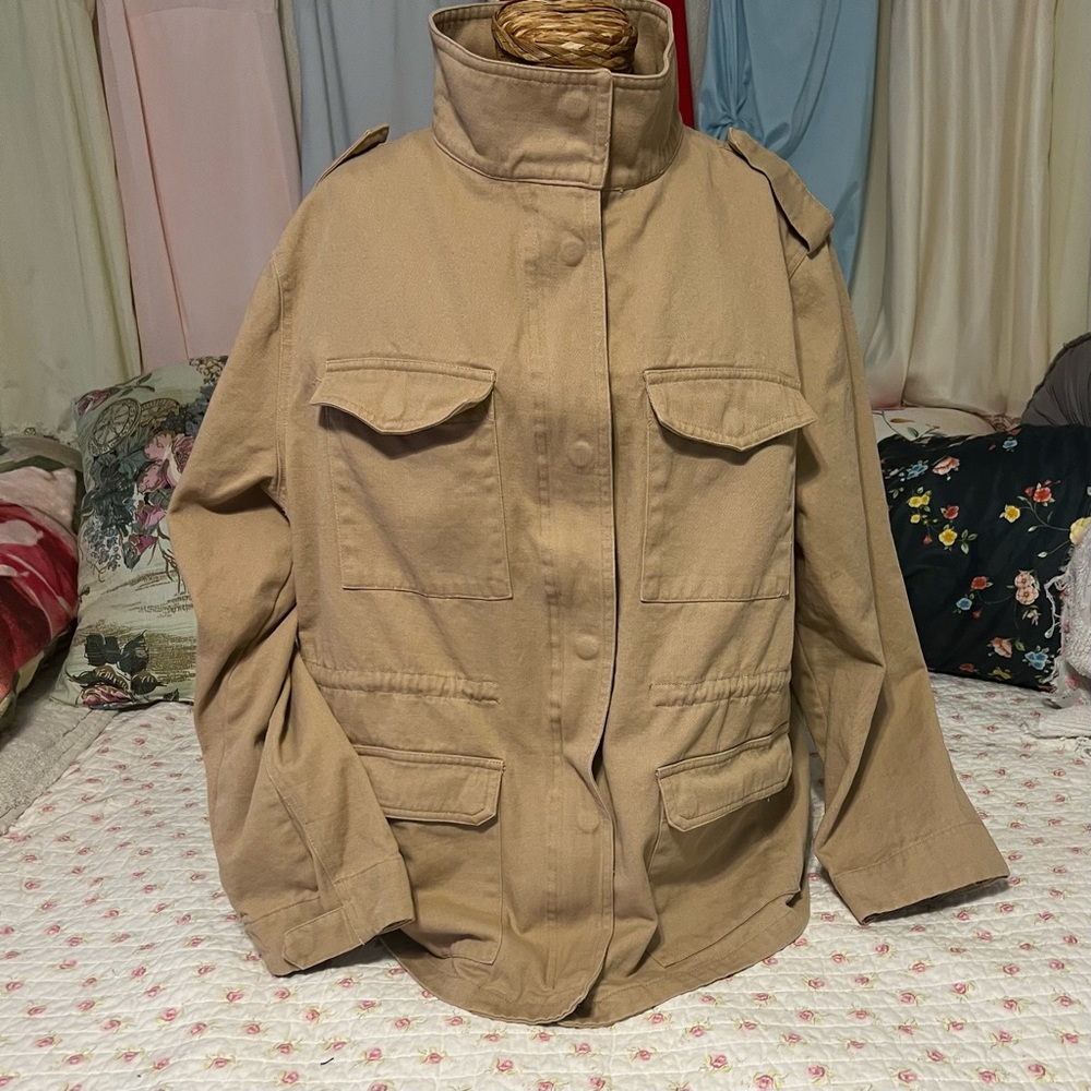 Men's Tan Utility Field Jacket - Picture 4 of 15